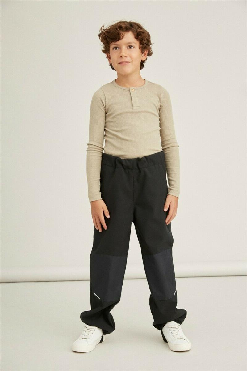 Kinder Softshellhose Regenhose Schnee wasserdicht Schwarz innen Fleece