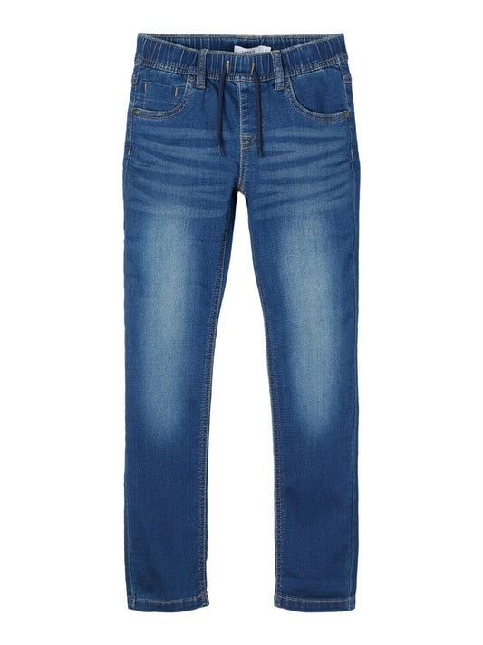 Jungen Slim Jeans Schlupfjeans Blau leicht weich Jogger