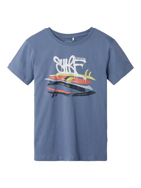 Name it Jungen T-Shirt  Shirt Kurzarm  Blau Orange Neongelb NKMVAGNO