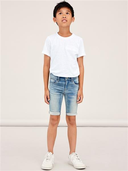 Name it Jungen Jeansshort Slim kurze Jeans Shorts Blau weich  NKMTHEO