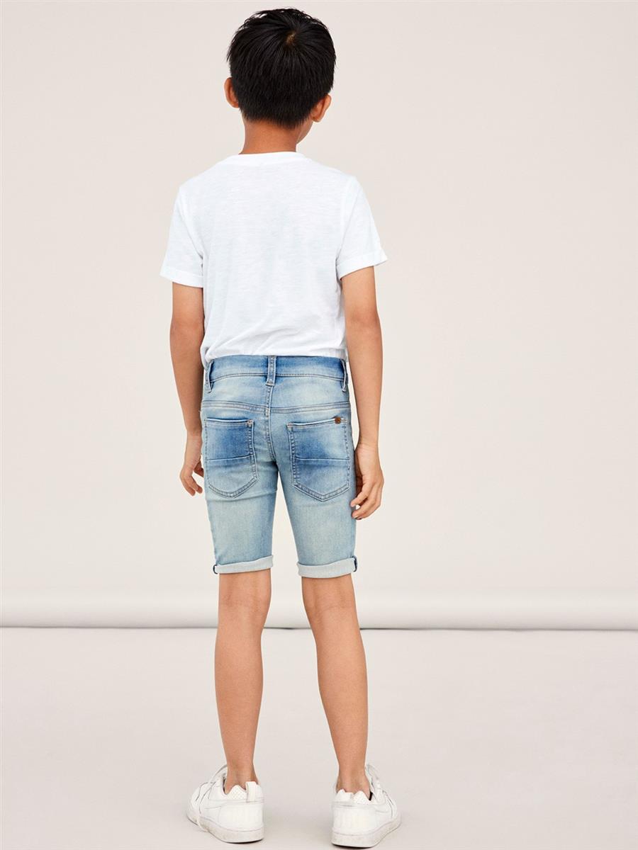 Name it Jungen Jeansshort Slim kurze Jeans Shorts Blau weich  NKMTHEO