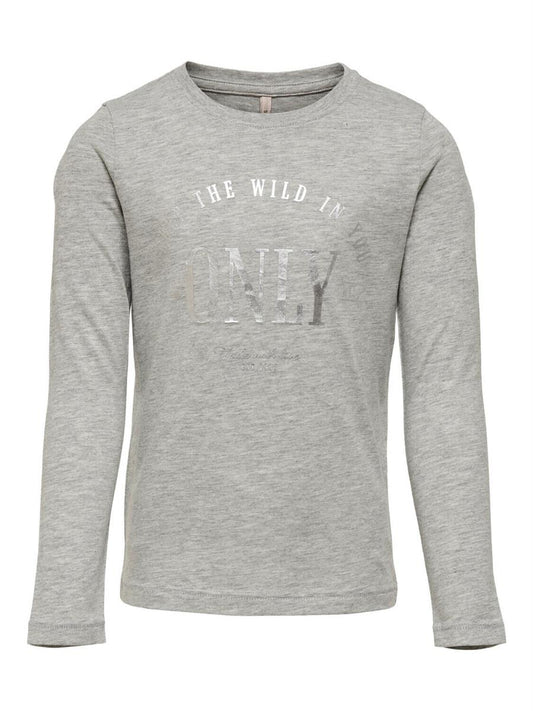ONLY Langarmshirt Shirt langarm Logo  Teenager Geschenk Grau 15249144