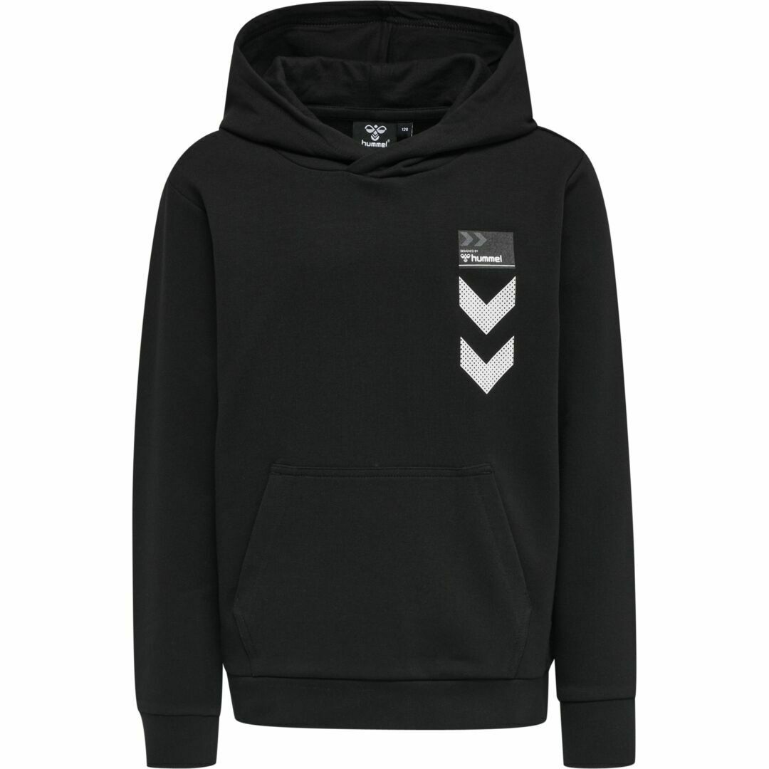 Hummel Kinder Kapuzensweat Sweatshirt Hoodie Schwarz Beige Tasche