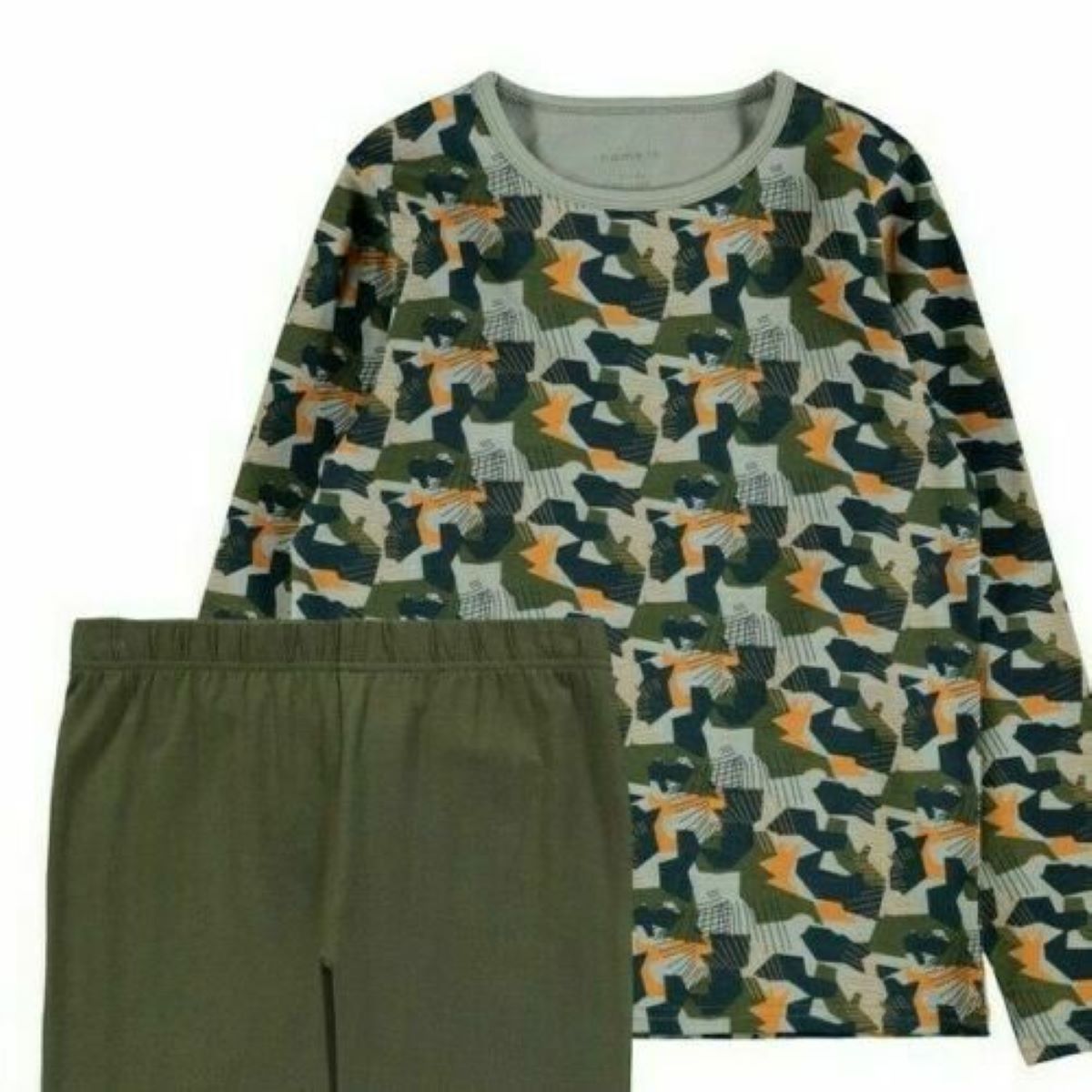 Name it Kinder Schlafanzug Blau Grau Grün hochwertig NKMNIGHTSET