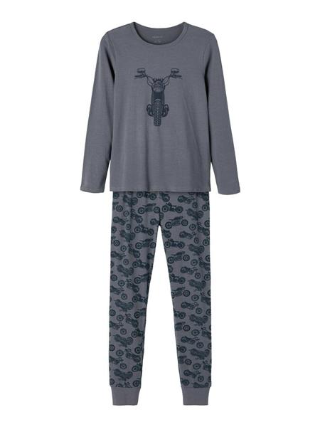 Name it Kinder Schlafanzug Blau Grau Grün hochwertig NKMNIGHTSET