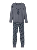 Name it Kinder Schlafanzug Blau Grau Grün hochwertig NKMNIGHTSET