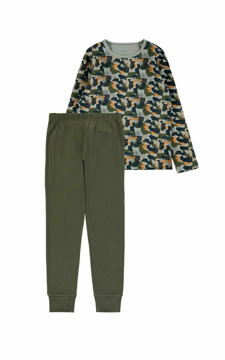Name it Kinder Schlafanzug Blau Grau Grün hochwertig NKMNIGHTSET