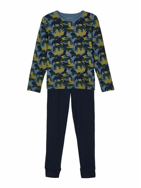 Name it Kinder Schlafanzug Blau Grau Grün hochwertig NKMNIGHTSET
