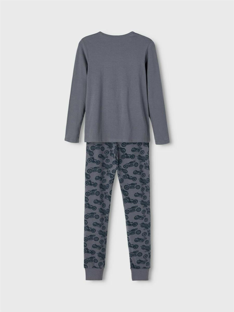 Name it Kinder Schlafanzug Blau Grau Grün hochwertig NKMNIGHTSET