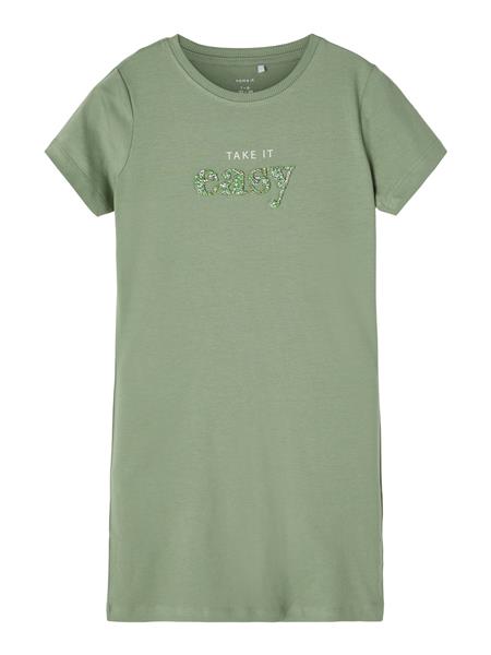 Name it Mädchen Longshirt Minikleid Schwarz Grün Glitzer edel Teenager