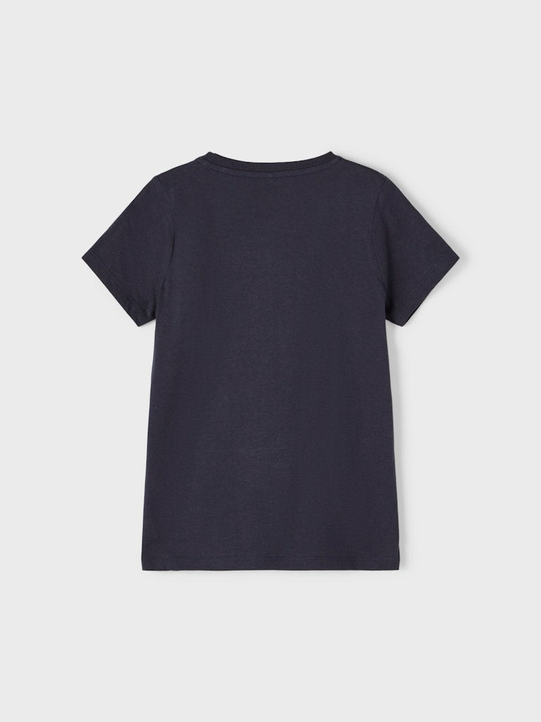 Mädchen T-Shirt Dunkelblau Rose Wollweiß edel Geschenkidee schlank