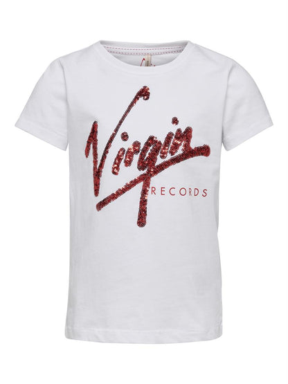 Only Mädchen T-Shirt Designer Weiß Pailletten Geschenkidee Teenie edel