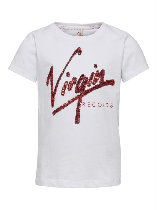 Only Mädchen T-Shirt Designer Weiß Pailletten Geschenkidee Teenie edel 116 128