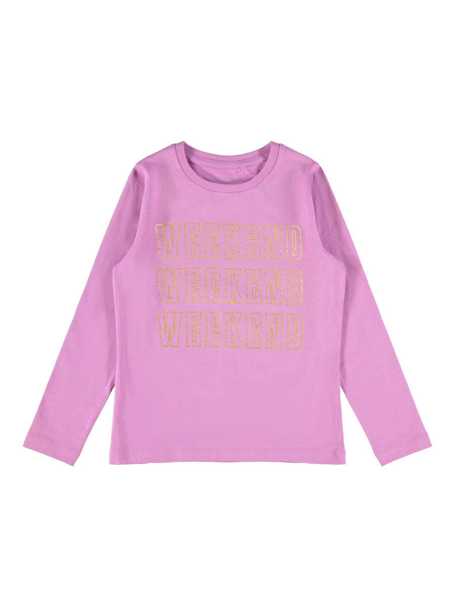 Mädchen Shirt Langarmshirt Glitzer edel Lila Blau Weiß  Geschenkidee