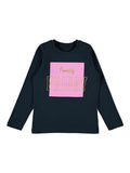 Mädchen Shirt Langarmshirt Glitzer edel Lila Blau Weiß  Geschenkidee