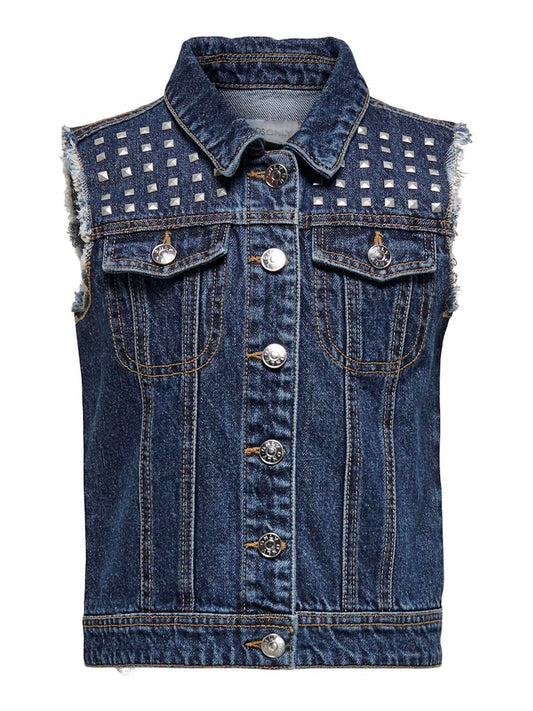 Only Jeansweste Mädchen Blau Vintage Nieten Designer 146 164 Teenager top Geschenk