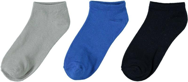 Kinder Sneackersocken 3er Pack kurze Socken Mädchen Jungen Grau Blau