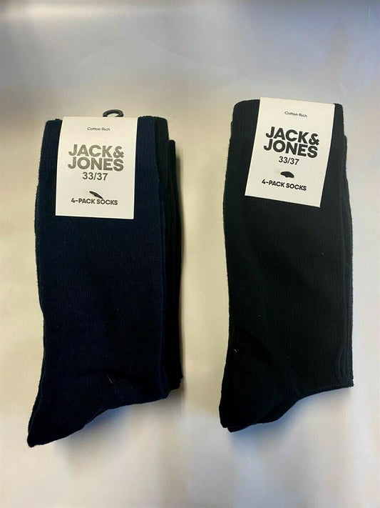 Jack&Jones Herren Jungen Socken Strümpfe 8er Pack Sparpack Schwarz Dunkelblau