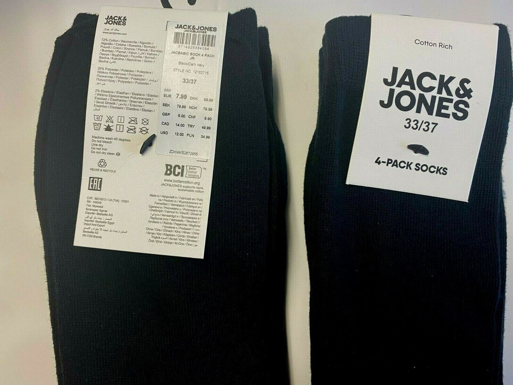 Jack & Jones Herren Jungen Socken Strümpfe 8er Pack Sparpack