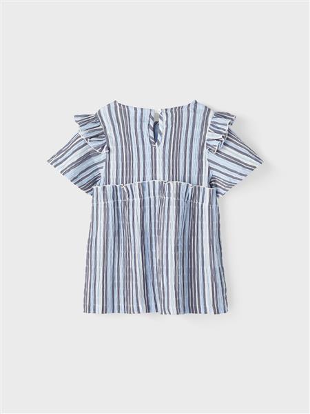 Mädchen Bluse Tunika Blau Streifen  Geschenkidee festlich