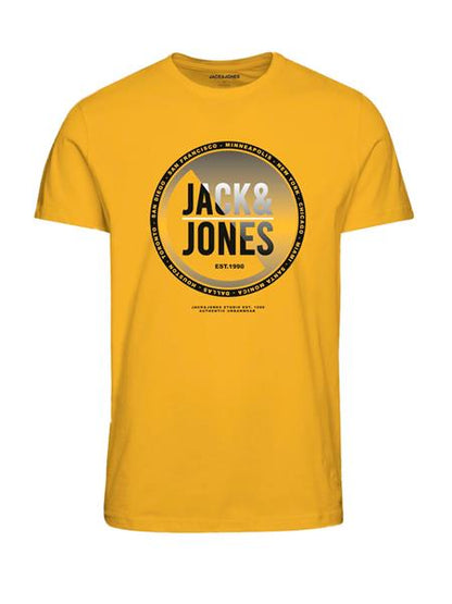 Jack & Jones Jungen T-Shirt Schwarz Gelb Blau Weiß  Logo