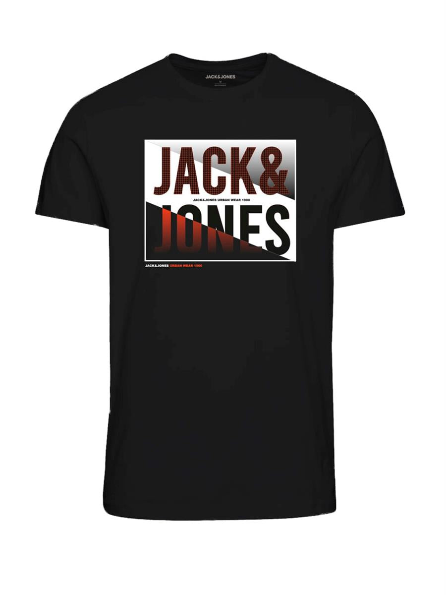 Jack & Jones Jungen T-Shirt Schwarz Gelb Blau Weiß  Logo JJSCOTT