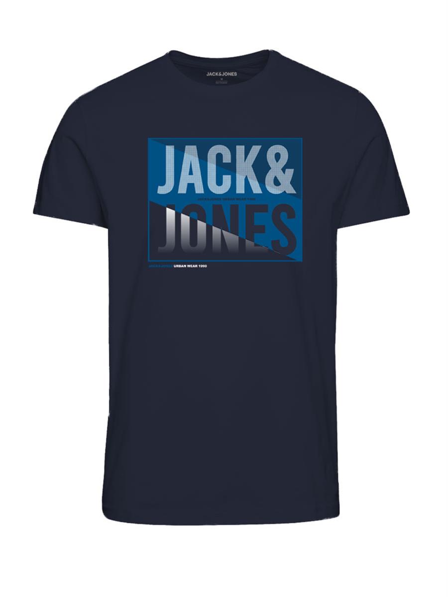 Jack & Jones Jungen T-Shirt Schwarz Gelb Blau Weiß  Logo JJSCOTT