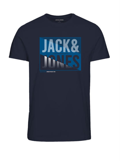 Jack & Jones Jungen T-Shirt Schwarz Gelb Blau Weiß  Logo