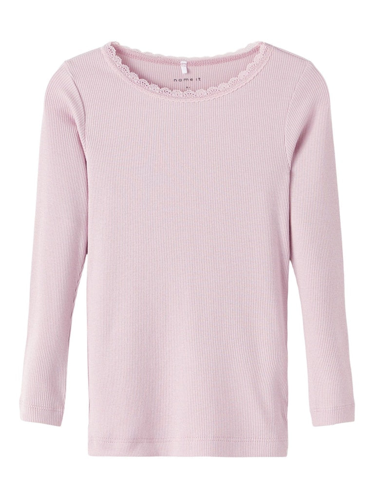 Mädchen Langarmshirt Rippshirt hochwertig  Rose Braun edel