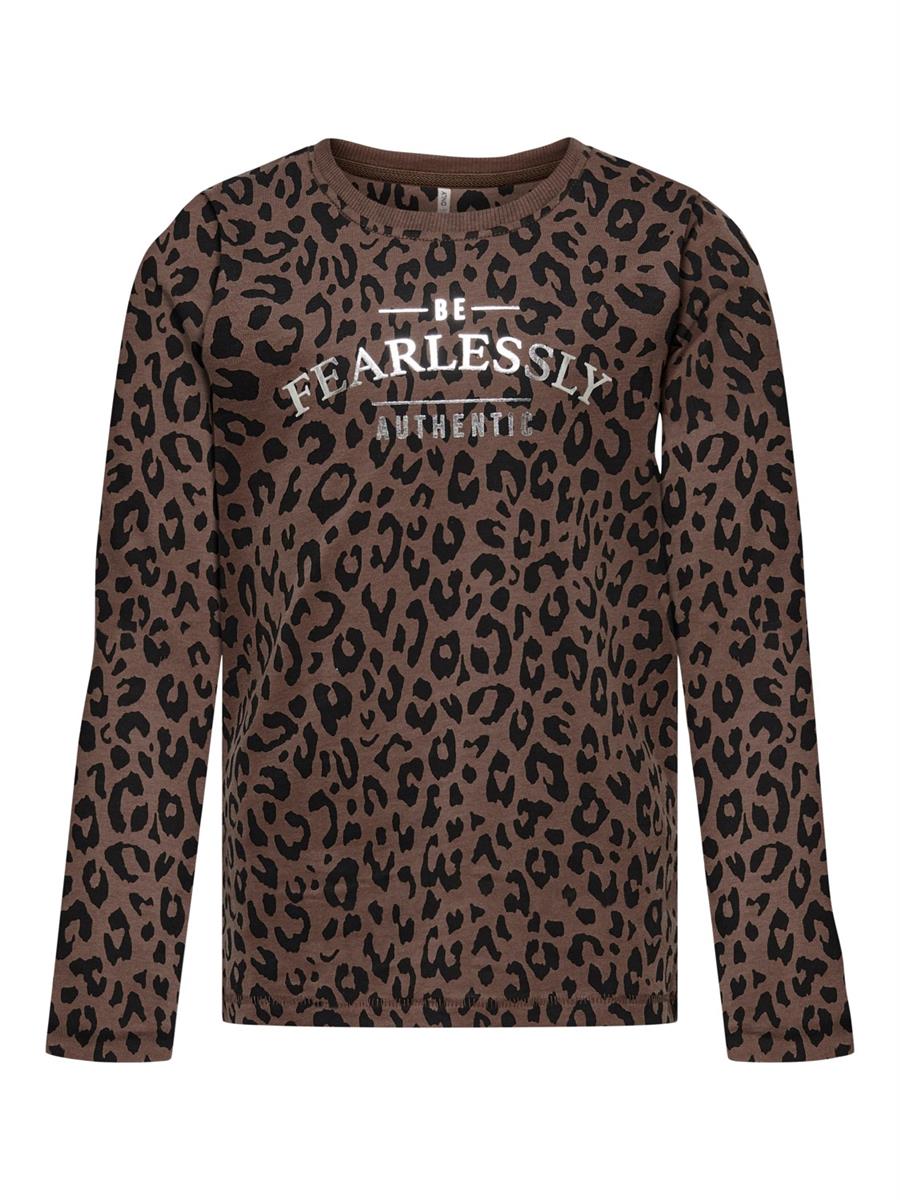 Mädchen Langarmshirt Doppelpack Glitzer Geschenkset Leo Braun Weiß 15275810 Only
