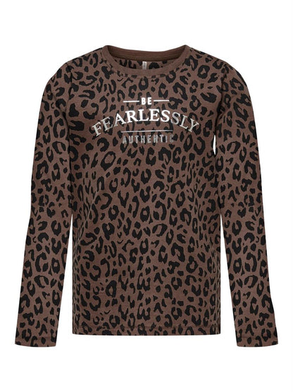Mädchen Langarmshirt Doppelpack Glitzer Geschenkset Leo Braun Weiß 15275810 Only