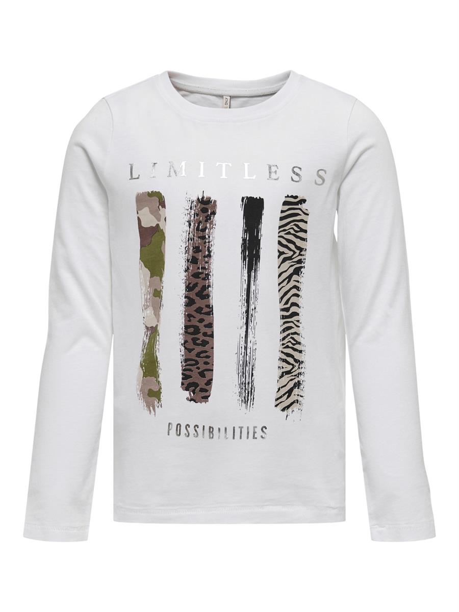 Mädchen Langarmshirt Doppelpack Glitzer Geschenkset Leo Braun Weiß 15275810 Only