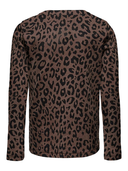 Mädchen Langarmshirt Doppelpack Glitzer Geschenkset Leo Braun Weiß 15275810 Only