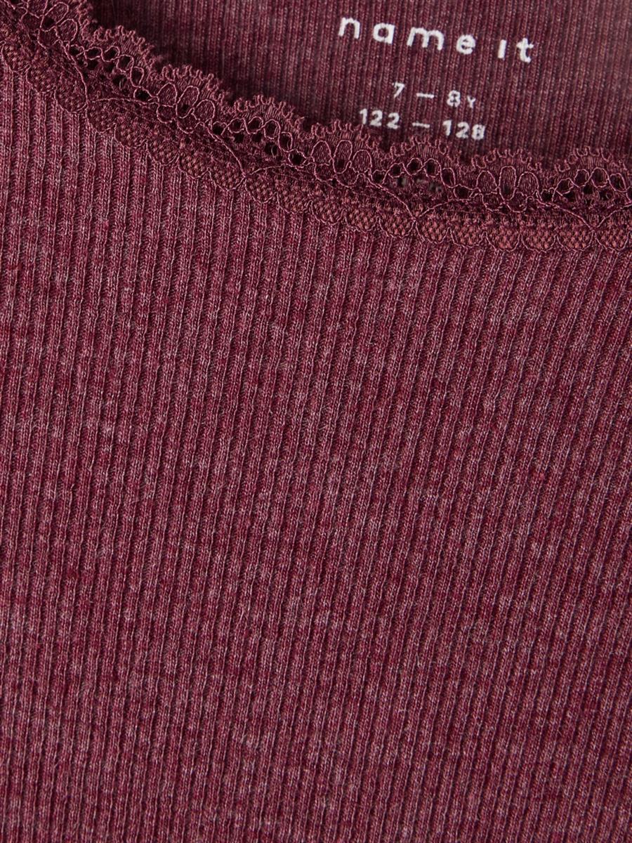 Mädchen Langarmshirt Rippshirt Rose Braun Weinrot  edel weich Teenager