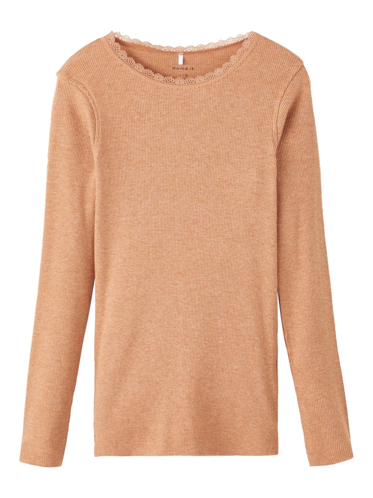 Mädchen Langarmshirt Rippshirt Rose Braun Weinrot  edel weich Teenager