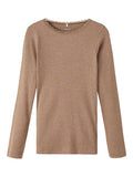 Mädchen Langarmshirt Rippshirt Rose Braun Weinrot  edel weich Teenager