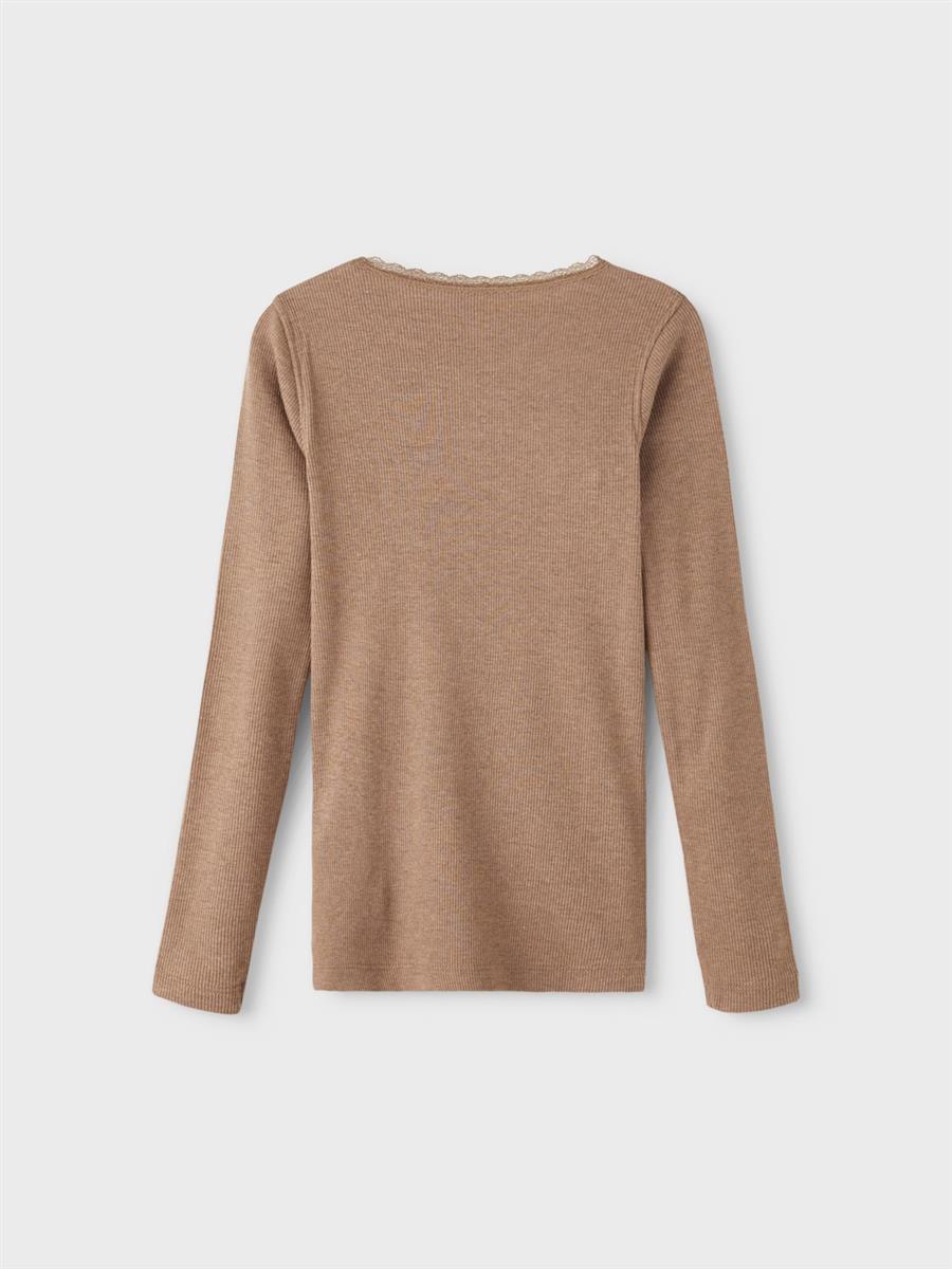 Mädchen Langarmshirt Rippshirt Rose Braun Weinrot  edel weich Teenager