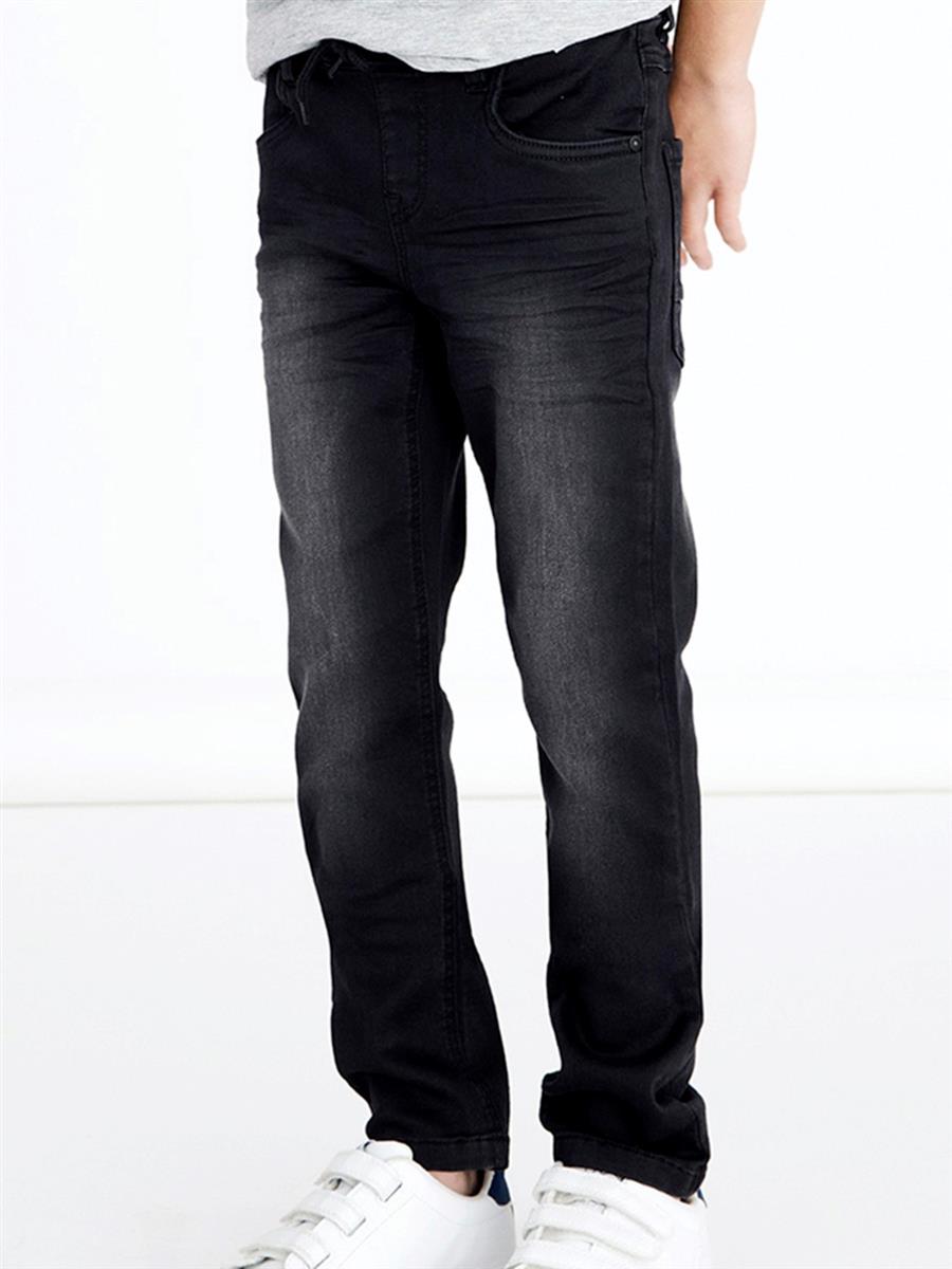 Name it Jungen Jeans Schlupfjeans Schwarz regular weich NKMROBIN