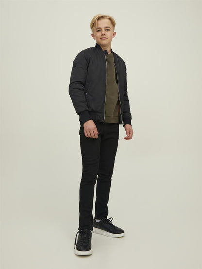 Jack & Jones Jungen Bomberjacke 12212475 Schwarz mittlere Wattierung festlich