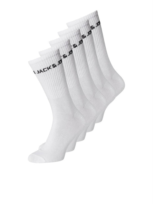 Jack&Jones Jungen Socken Strümpfe Tennissocken 5er Pack 12219499 Weiß Schwarz