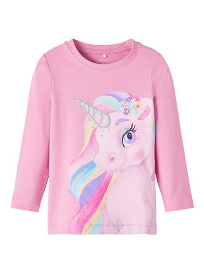 Name it Mädchen Langarmshirt Einhorn Glitzer Geschenk NMFBONNIE