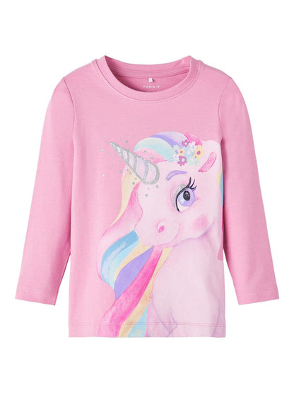 Name it Mädchen Langarmshirt Einhorn Glitzer Geschenk NMFBONNIE