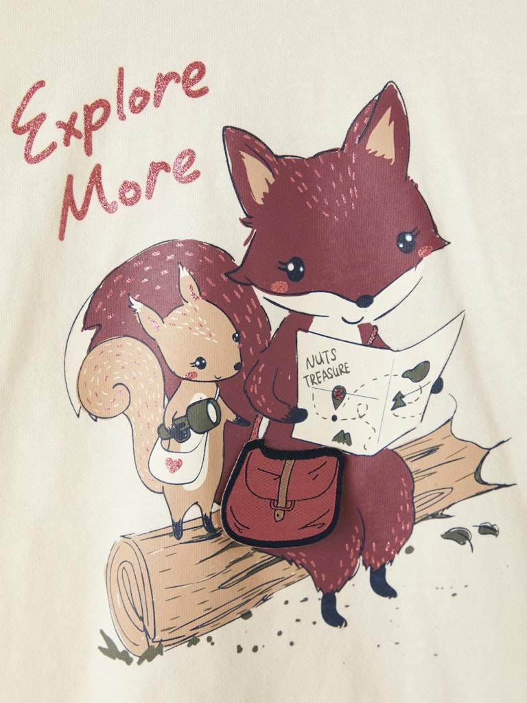 Mädchen Langarmshirt Glitzer Geschenkidee aufklappbare Applikationen