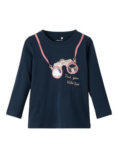 Mädchen Langarmshirt Glitzer Geschenkidee aufklappbare Applikationen