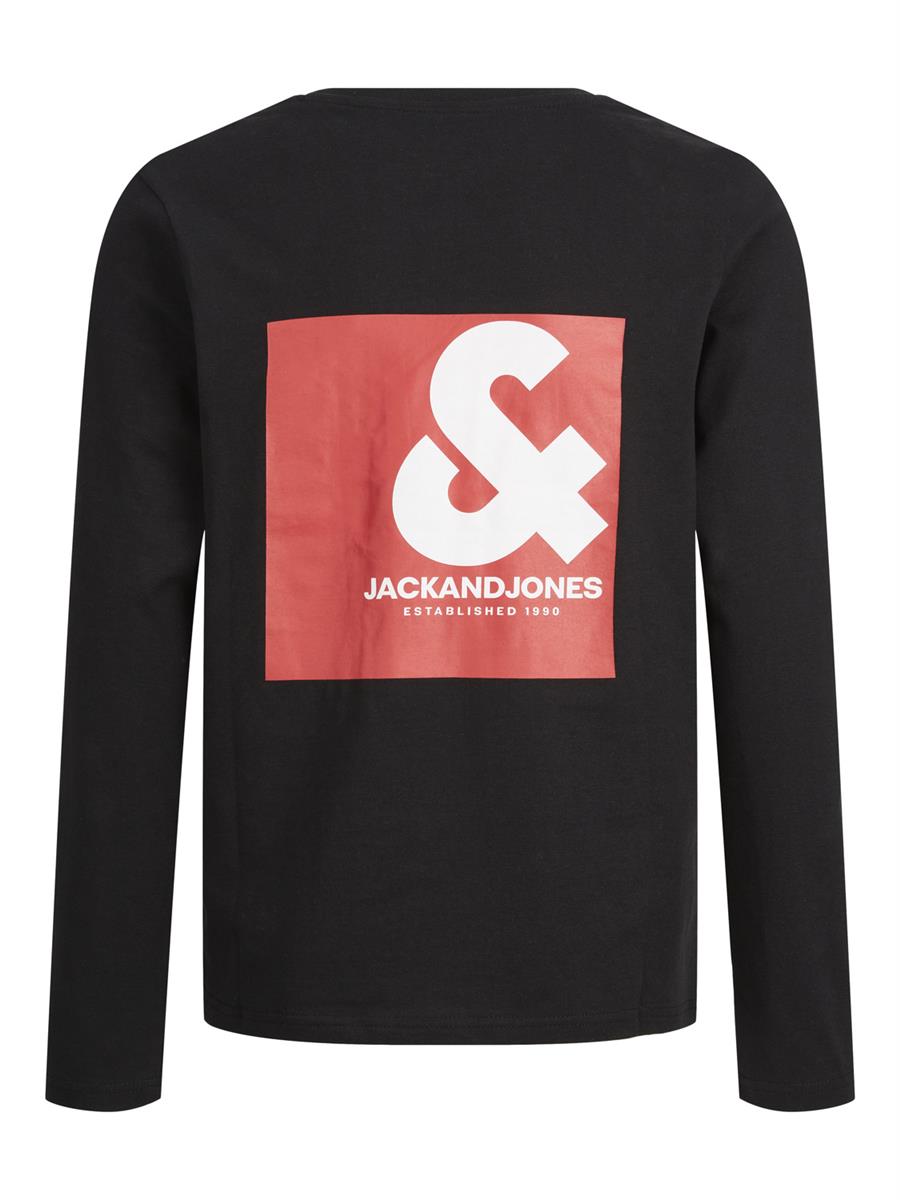 Jack & Jones Jungen Langarmshirt Schwarz Rückendruck Teenager JCOTHX