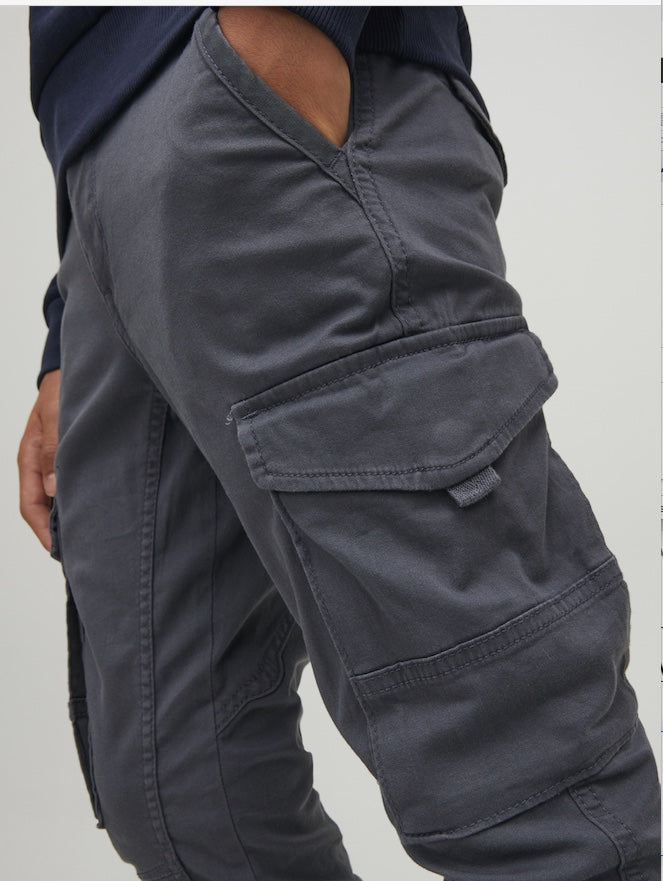 Jack & Jones Jungen Cargohose  Dunkelgrau schlank cool Junior JJFLAKE