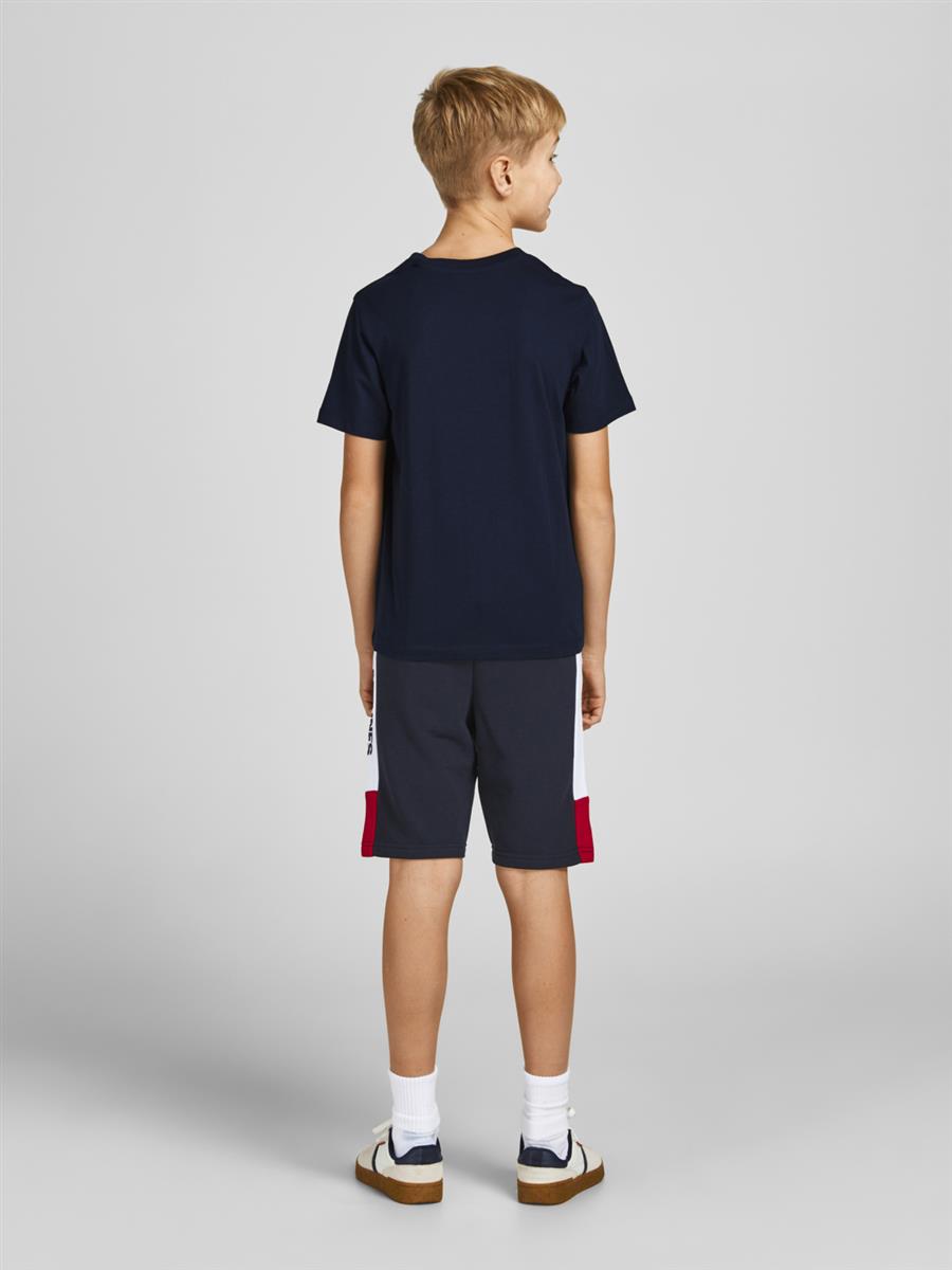 Jack & Jones Jungen T-Shirt Kurzarm Logo2 Weiß Rot Blau JJECORP