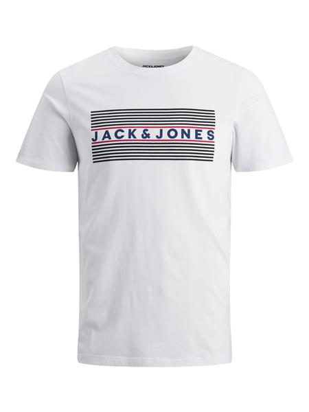 Jack & Jones Jungen T-Shirt Kurzarm Logo2 Weiß Rot Blau JJECORP