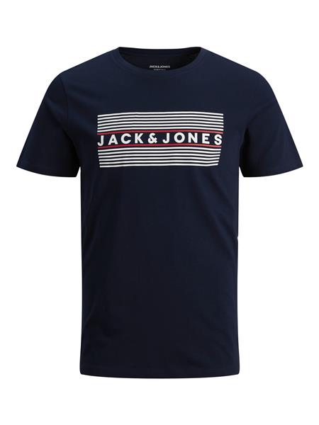 Jack & Jones Jungen T-Shirt Kurzarm Logo2 Weiß Rot Blau JJECORP