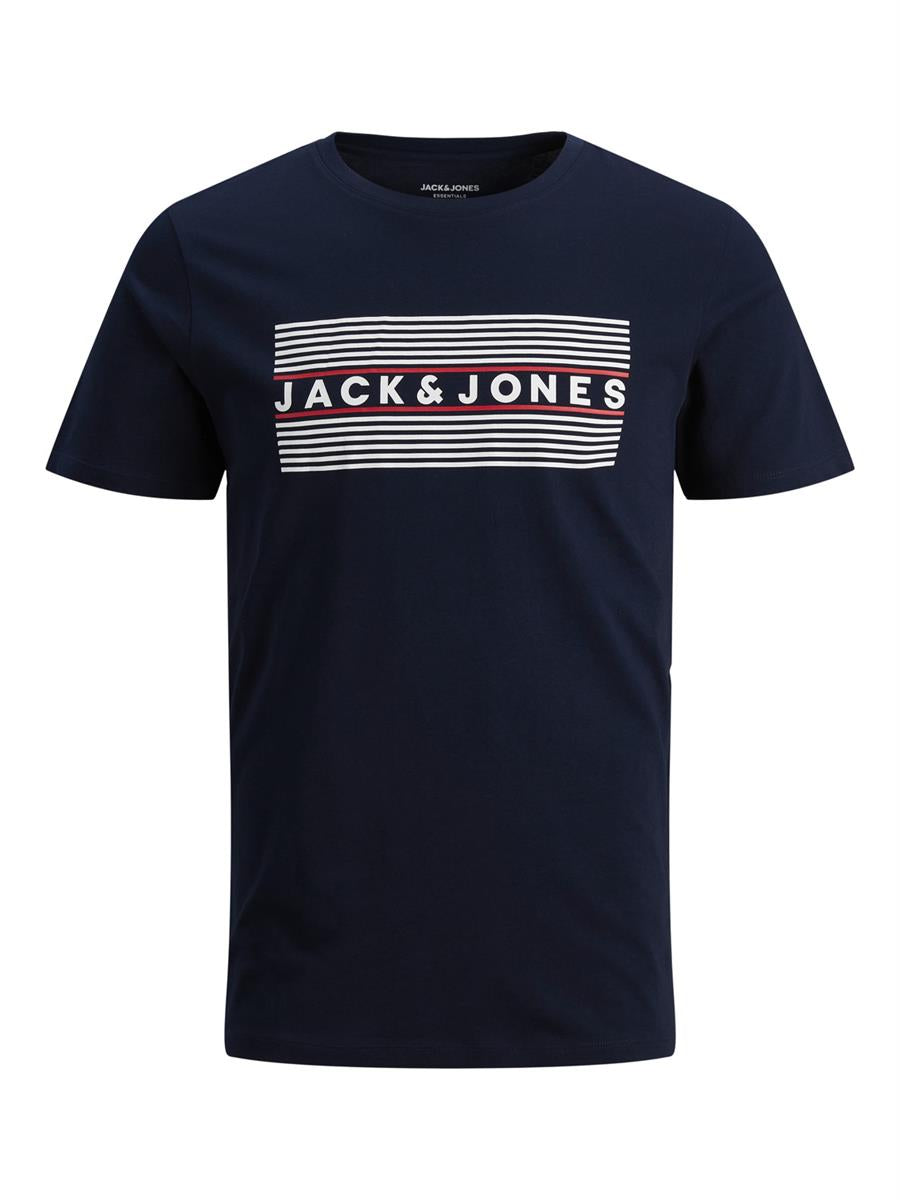 Jack & Jones Jungen T-Shirt Kurzarm Logo2 Weiß Rot Blau JJECORP